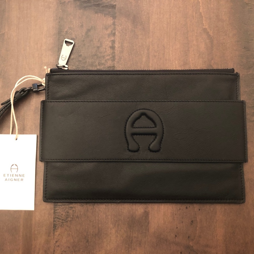 Etienne Aigner Genuine Leather Wristlet